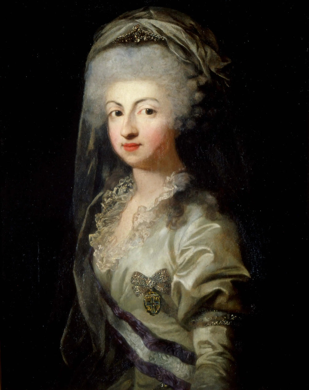 Portrait de la princesse Marie-Caroline de Bourbon avec diadème - Anton Graff image 1 reproduction artisanale de tableau