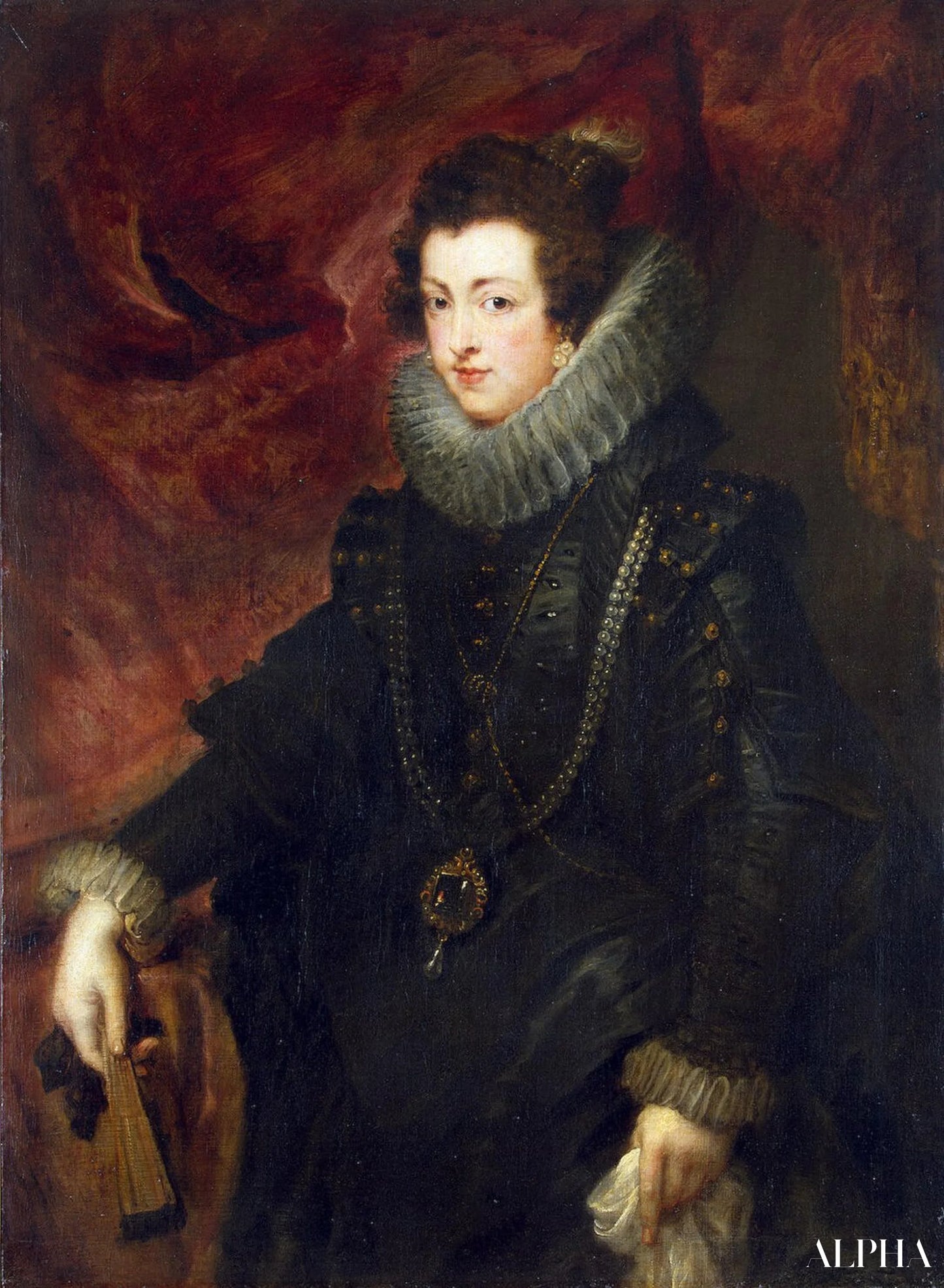 フランスのエリザベス女王の肖像（1602-1644）、スペインの王妃 - ピーター・ポール・ルーベンス - 高級絵画および絵画の複製