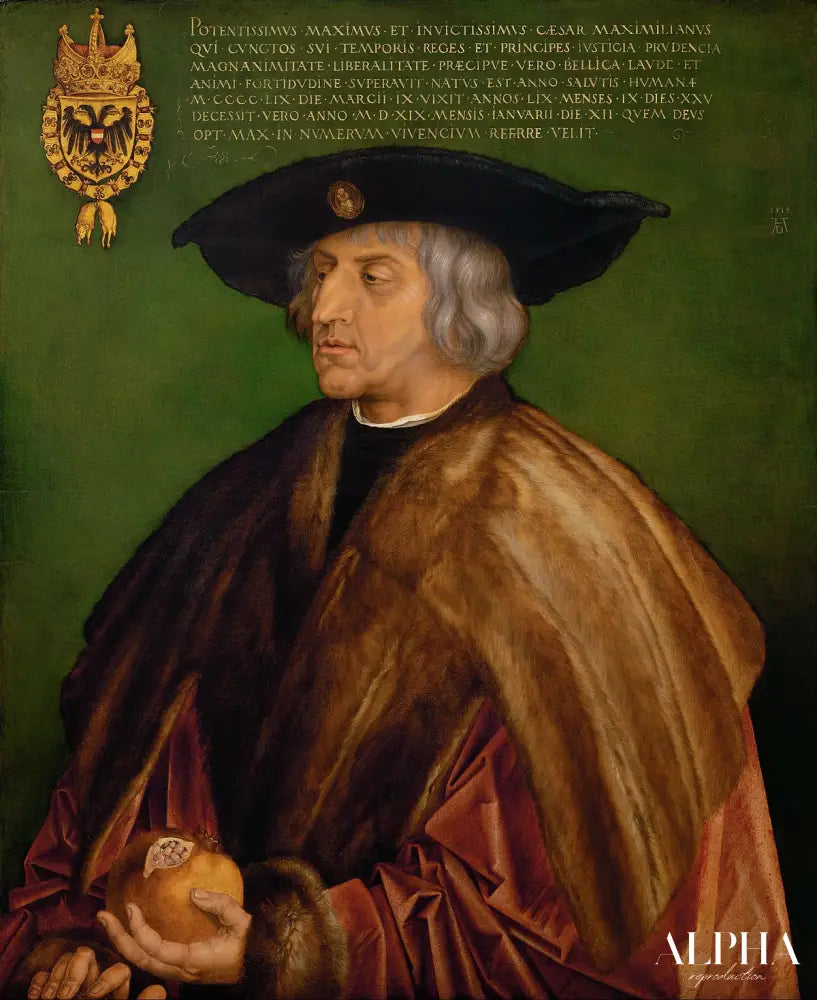 Portrait de l'empereur Maximilien Ier - Albrecht Dürer - Reproductions de tableaux et peintures haut de gamme