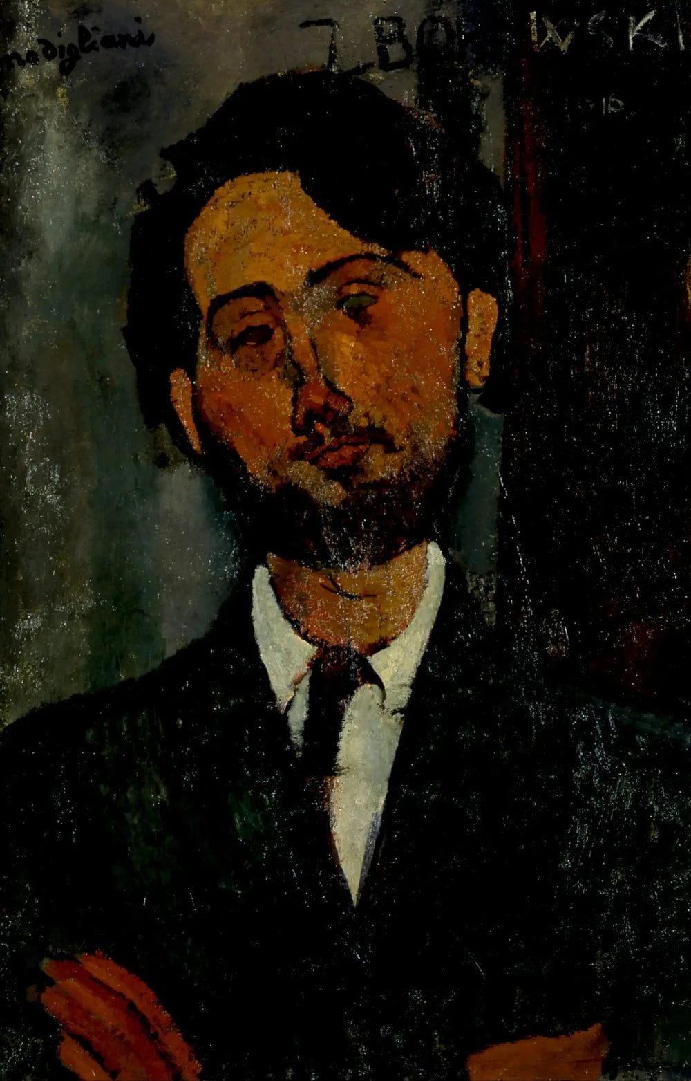 Portrait de Léopold Zborowski - Amedeo Modigliani image 1 reproduction artisanale de tableau