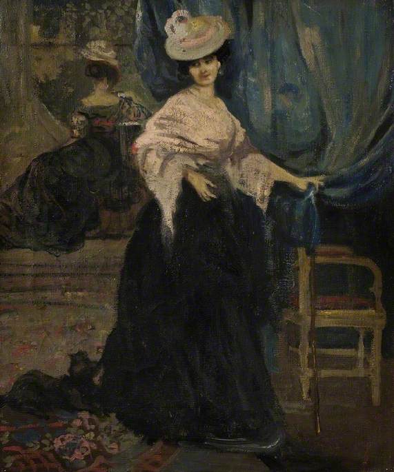 Portrait de Mme Amy Halford - Charles Conder image 1 reproduction de peinture à l’huile