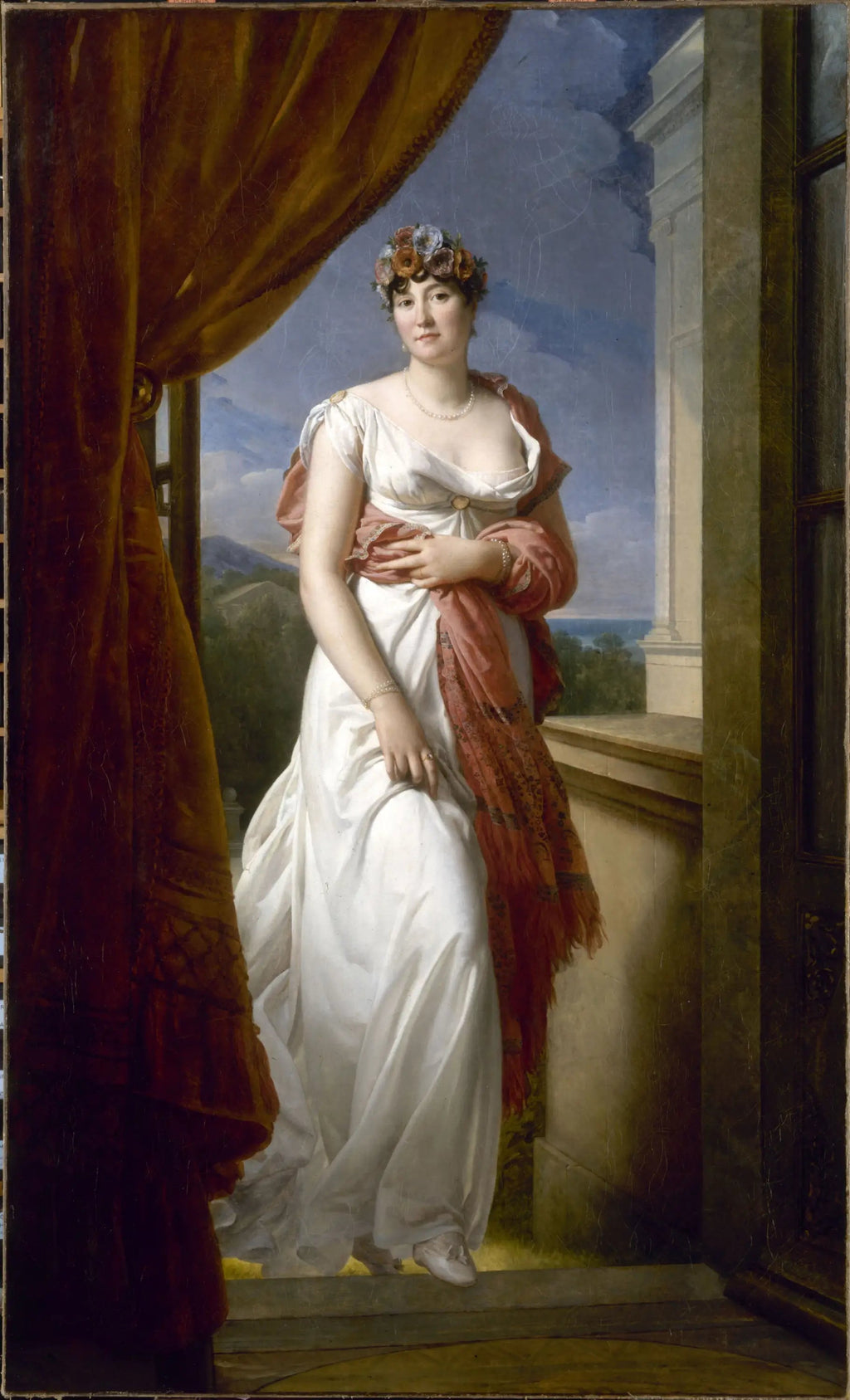Portrait de Thérèse Cabarrus (1773-1835), épouse Tallien, puis princesse de Caraman-Chimay - François Gérard image 2 reproduction artisanale de tableau
