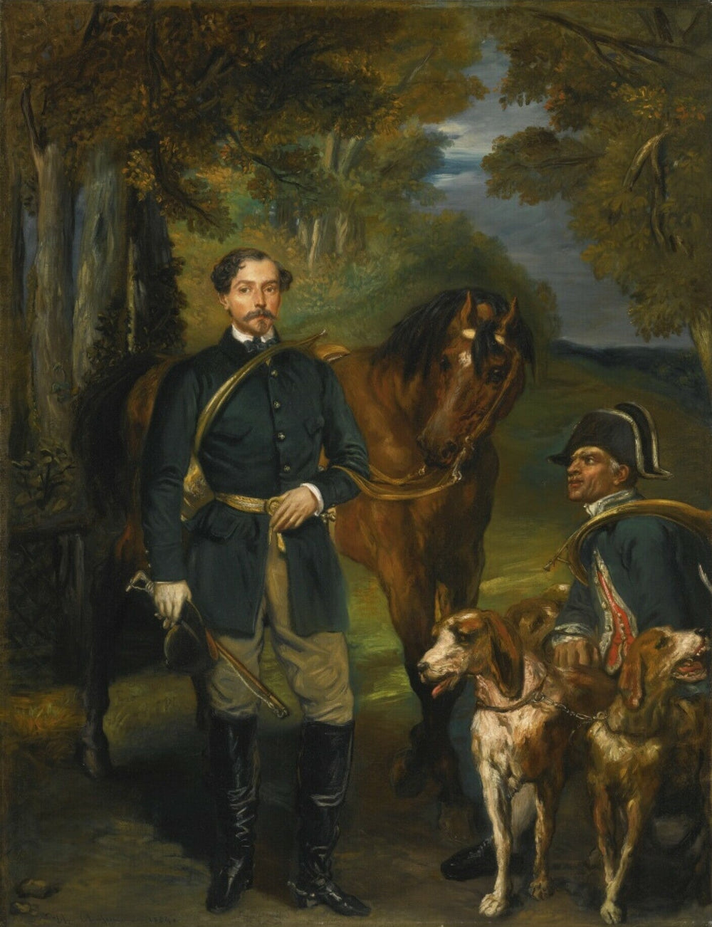 Portrait du comte Oscar de Ranchicourt partant pour la chasse à courre - Théodore Chassériau image 1 reproduction artisanale de tableau
