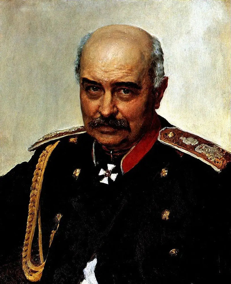 ミハイル・イワノヴィチ・ドラゴミロフ将軍と政治家の肖像画 - イリヤ・レーピン