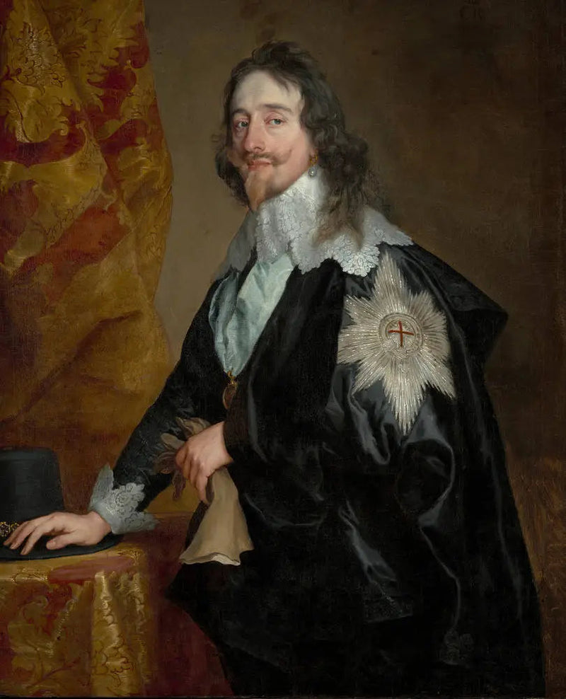 チャールズ1世（1600-1649）の肖像画とガーター勲章 - アントワーヌ・ヴァン・ダイク

Source:
Portrait du roi Charles Ier (1600-1649), avec l'Ordre de la Jarretière - Antoine van Dyck