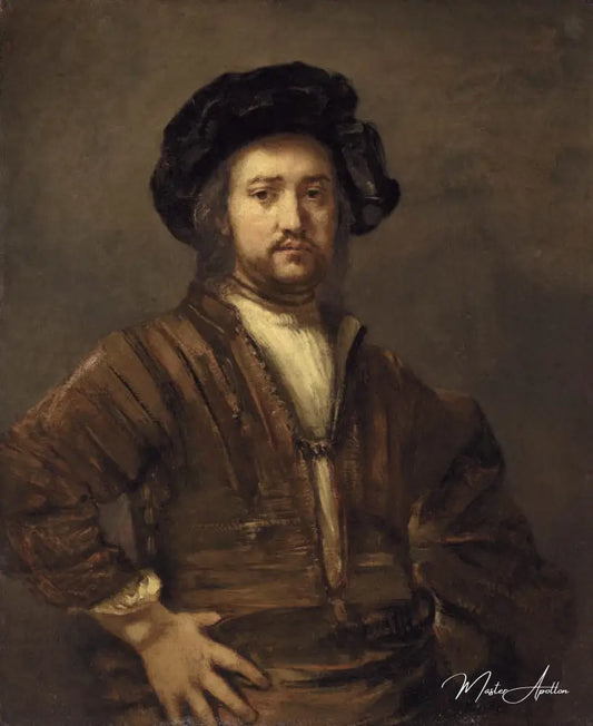 Portrait d'un homme avec ses bras reposant sur le côté - Rembrandt van Rijn - Reproductions de tableaux et peintures haut de gamme