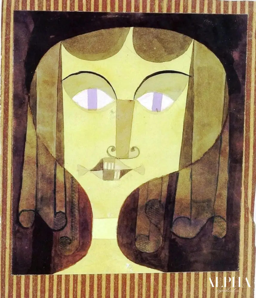 Portrait d'une femme aux yeux violets - Paul Klee - Reproductions de tableaux et peintures haut de gamme