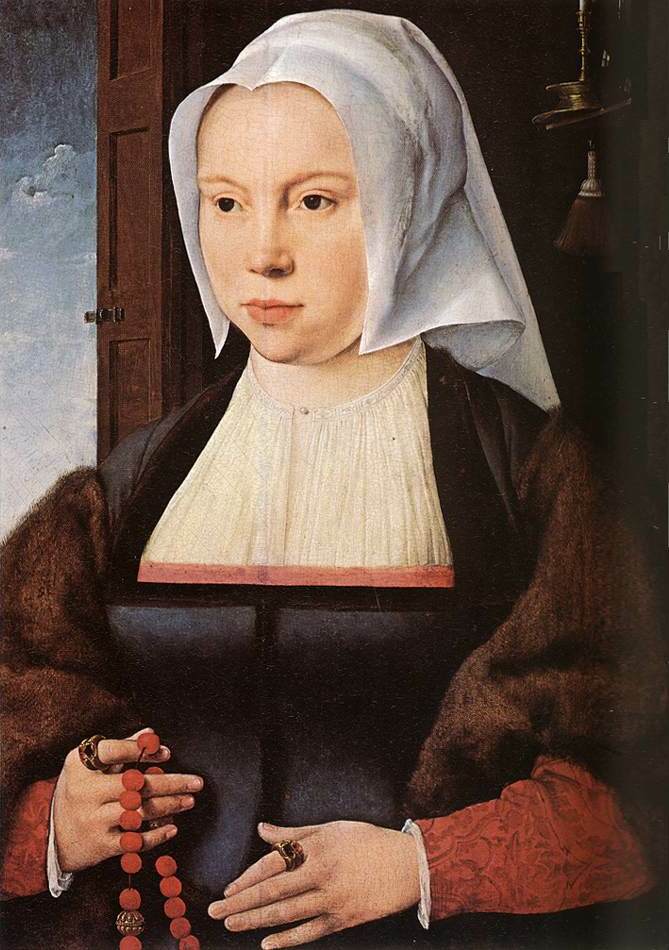 ロザリオを持つ女性の肖像 - ユース・ファン・クレーフ