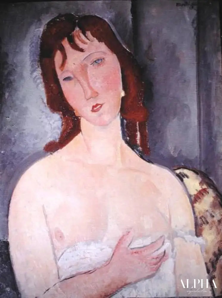 Portrait d'une jeune femme (1916) - Amadeo Modigliani - Reproductions de tableaux et peintures haut de gamme