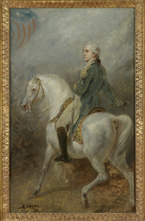 Portrait équestre de George Washington - Ary Scheffer image 1 reproduction d’œuvre d’art à l’huile