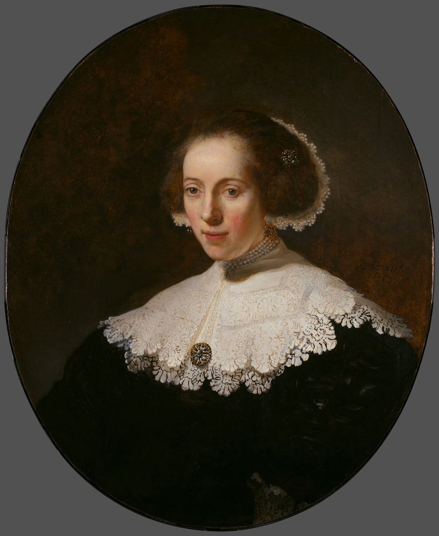 Portrait d’une femme — Rembrandt et atelier, 1635 ou avant, Cleveland Museum of Art