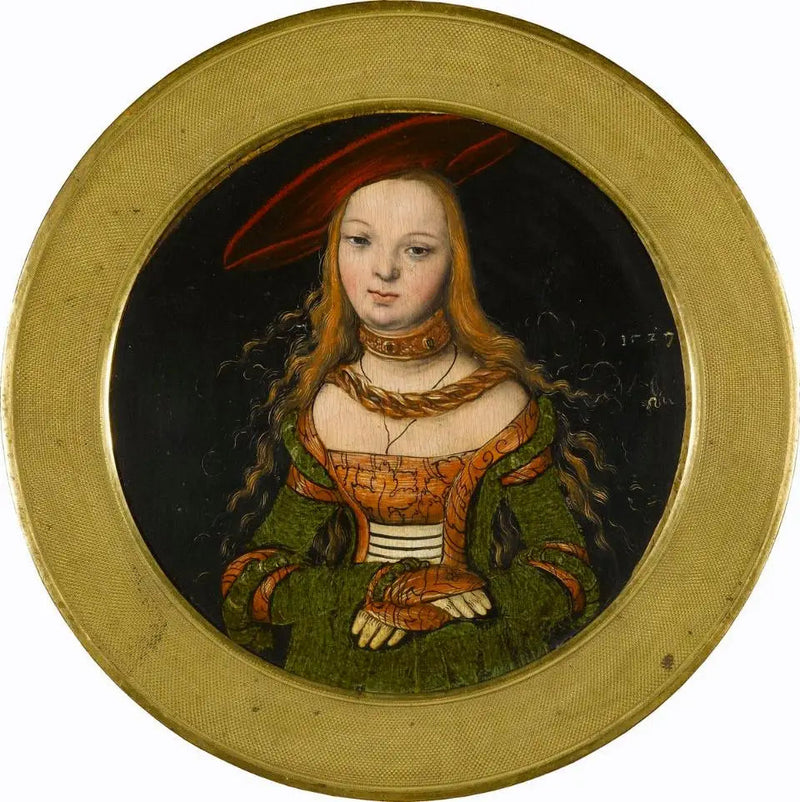 若い女性の円形肖像画 - ルーカス・クラナッハ・ザ・エルダー