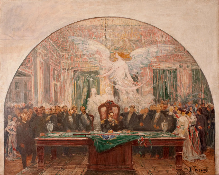 Posse de Deodoro da Fonseca - Primeiro estudo para o Palácio Tiradentes - Eliseu Visconti