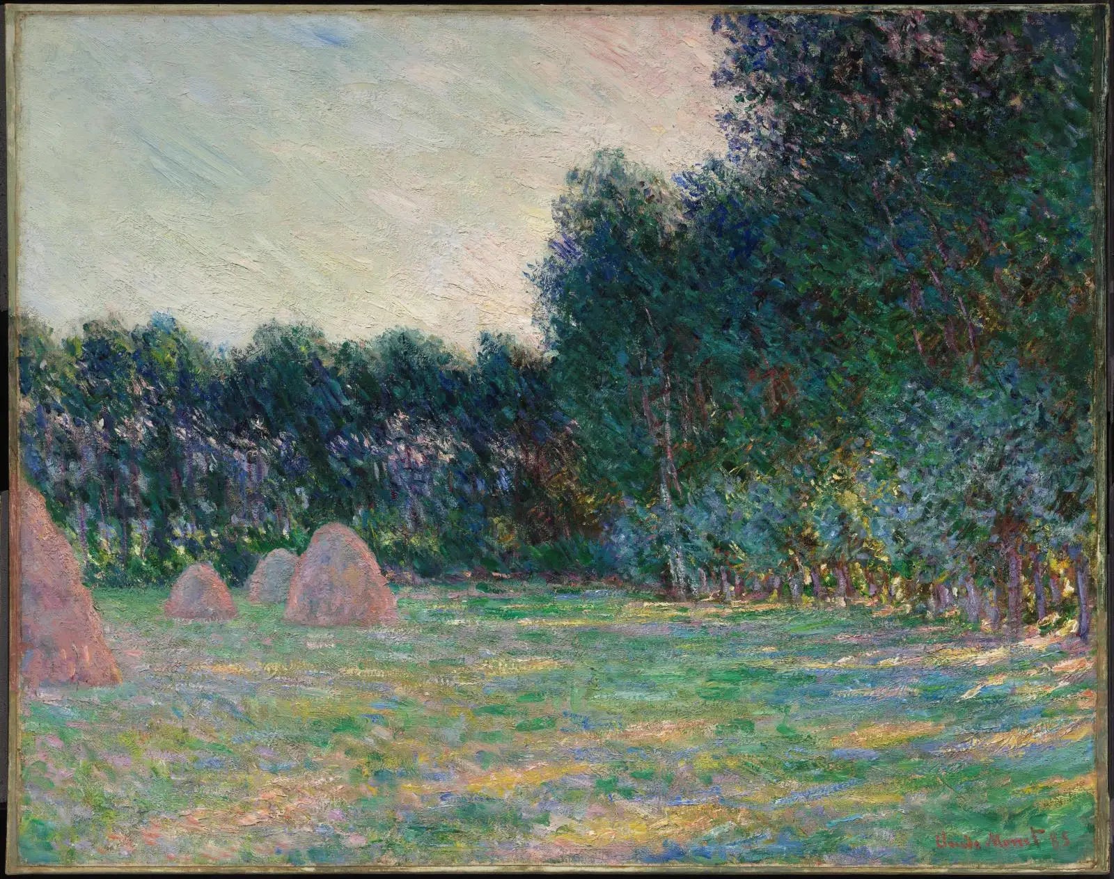 Reproduction du tableau « Prairie aux meules près de Giverny - Claude Monet » par Alpha Reproduction en peinture à l’huile
