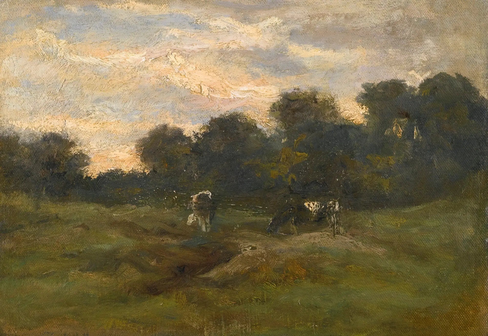 Reproduction du tableau « Prairie avec des vaches - Vincent van Gogh » par Alpha Reproduction en peinture à l’huile