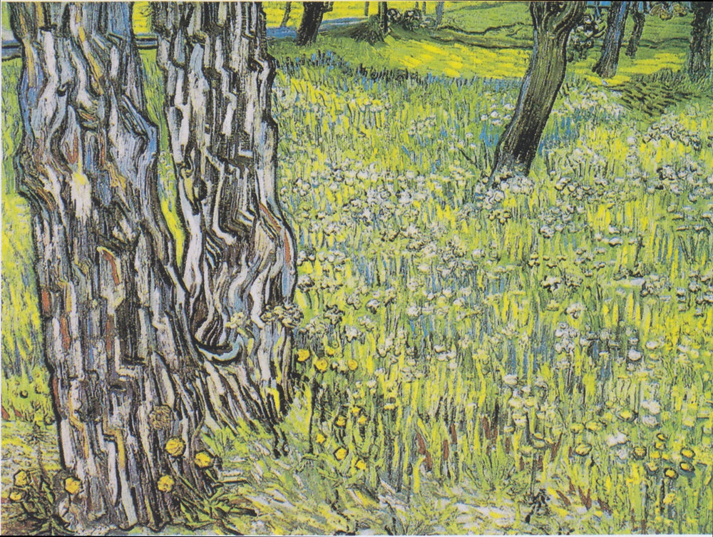 Prairie fleurie avec arbres et pissenlits - Vincent van Gogh image 1 tableau peint à l’huile sur toile