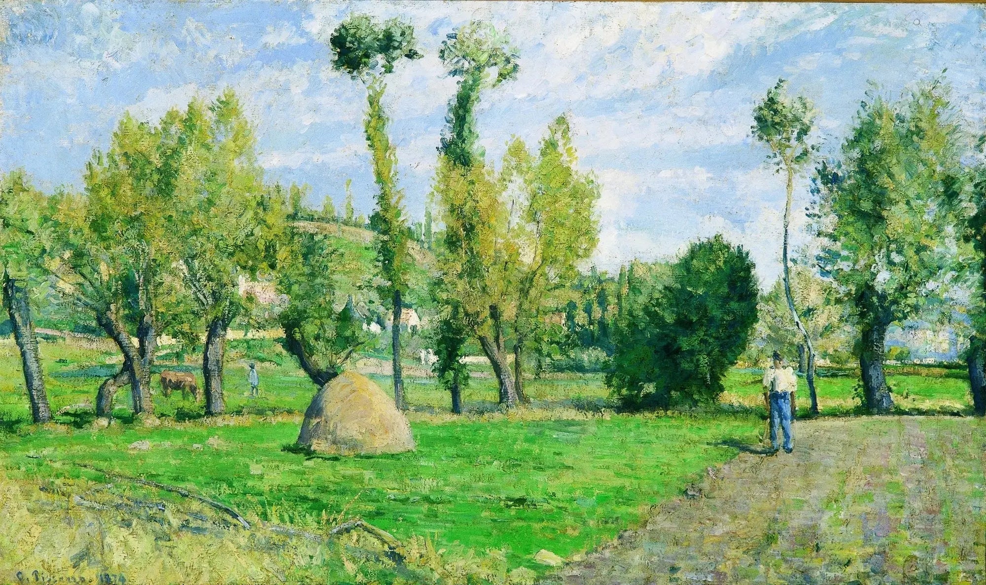 Prairies du Valhermeil près de Pontoise - Camille Pissarro image 1 tableau peint à l’huile sur toile
