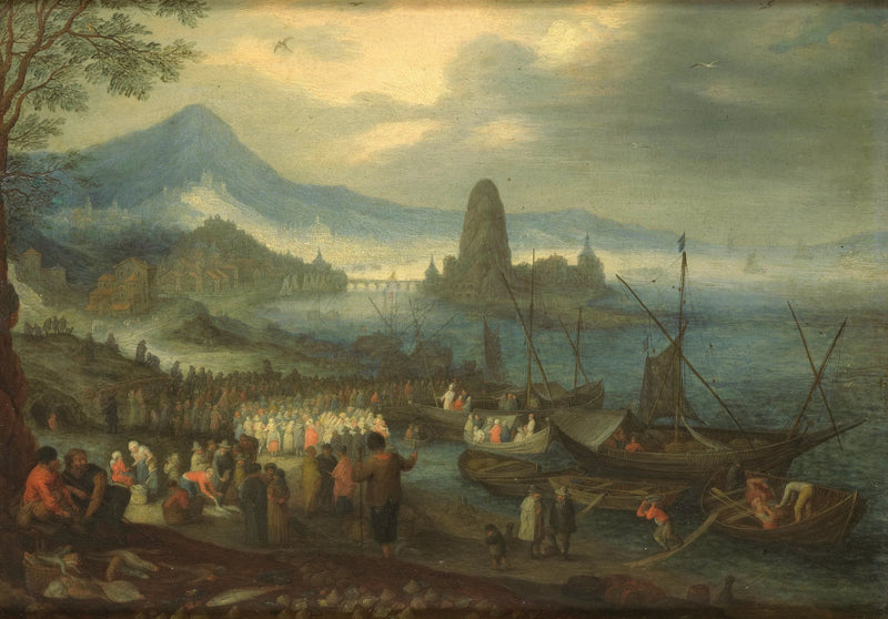 La prédication sur la mer de Galilée. - Artiste inconnu du Rijksmuseum