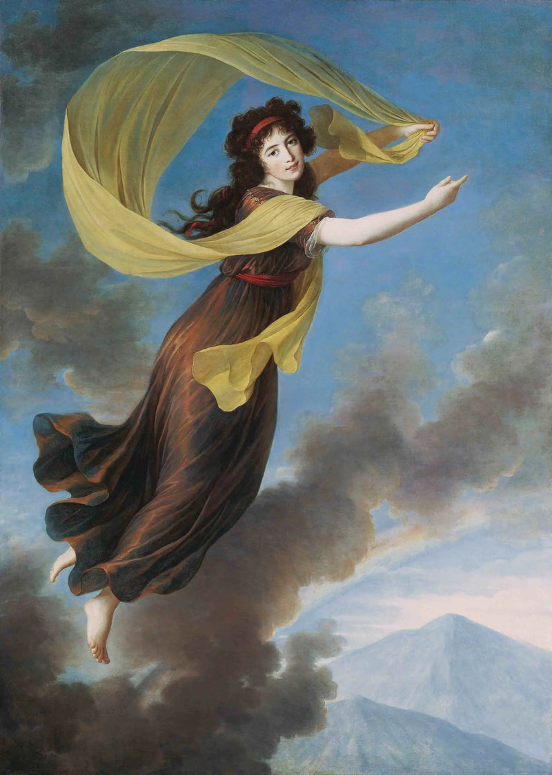リヒテンシュタイン公爵夫人カロリーネ（1768-1831）、旧姓マンデルシャイト＝ブランケンハイム伯爵夫人、アイリス役 - エリザベート・ヴィジェ・ル・ブラン

Source:
Princesse Karoline von Liechtenstein (1768-1831), née comtesse von Manderscheidt-Blankenheim dans le rôle d'Iris - Élisabeth Vigée Le Brun