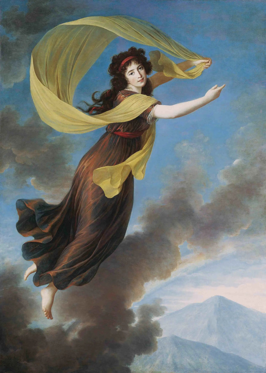 リヒテンシュタイン公爵夫人カロリーネ（1768-1831）、旧姓マンデルシャイト＝ブランケンハイム伯爵夫人、アイリス役 - エリザベート・ヴィジェ・ル・ブラン

Source:
Princesse Karoline von Liechtenstein (1768-1831), née comtesse von Manderscheidt-Blankenheim dans le rôle d'Iris - Élisabeth Vigée Le Brun