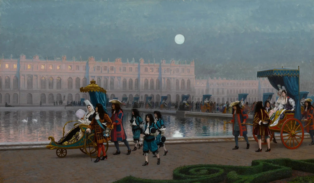 Promenade de la Cour dans les jardins de Versailles - Jean-Léon Gérôme image 1 copie de tableau peinte à la main