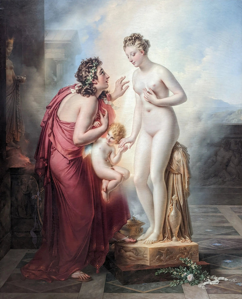 ピグマリオンは自分の像に恋をしている - アンヌ＝ルイ・ジロデ

Source:
Pygmalion amoureux de sa statue - Anne-Louis Girodet