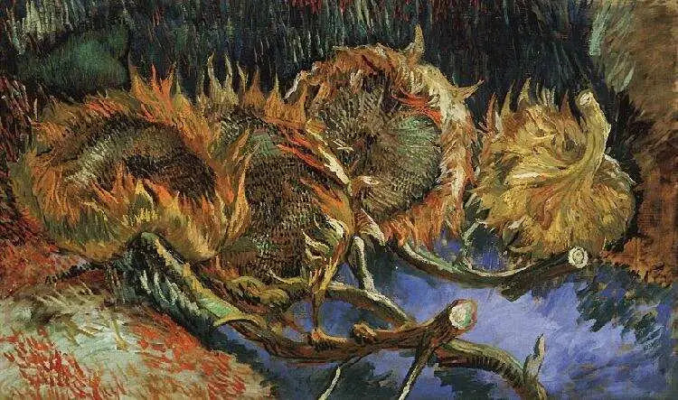 枯れた四本のひまわり - Vincent van Gogh