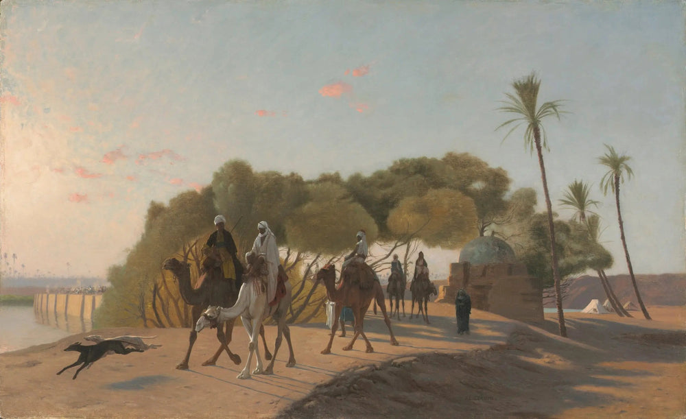 Quitter l'oasis - Jean-Léon Gérôme image 1 reproduction d’œuvre d’art à l’huile