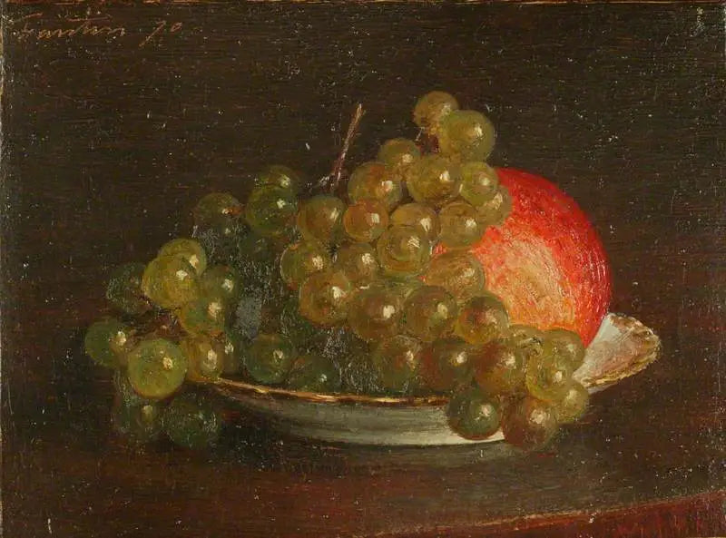白いぶどうとリンゴが皿の上に - アンリ・ファンタン＝ラトゥール

Source:
Raisin blanc et pomme dans une soucoupe - Henri Fantin-Latour