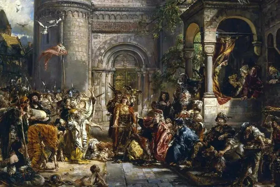 ユダヤ人の受領 1096年後 JC。 - ヤン・マテイコ

Source:
Réception des Juifs 1096 après JC. - Jan Matejko
