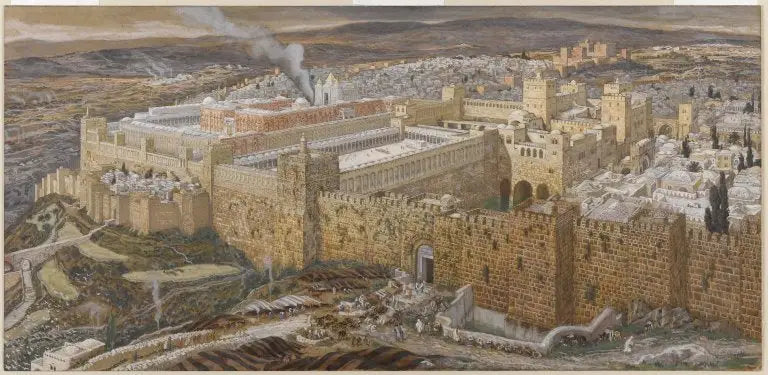 エルサレムとヘロデの神殿の再現 - ジェームズ・ティソ

Source:
Reconstitution de Jérusalem et du temple d'Hérode - James Tissot