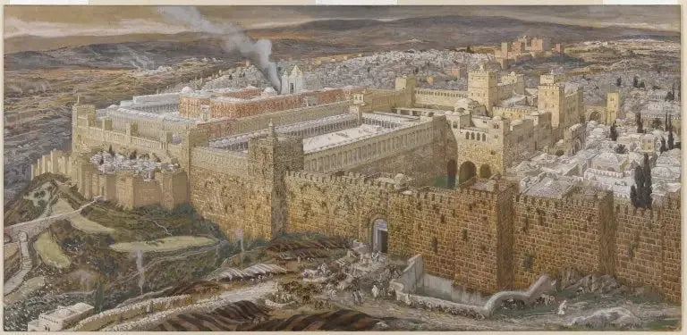 エルサレムとヘロデの神殿の再現 - ジェームズ・ティソ

Source:
Reconstitution de Jérusalem et du temple d'Hérode - James Tissot