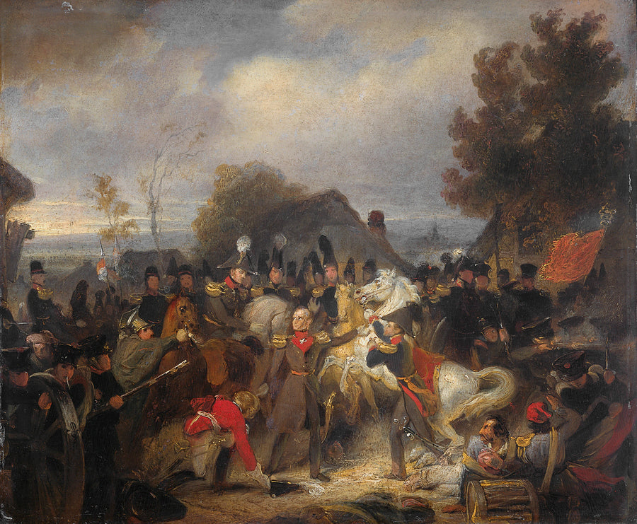 Le remplacement du cheval blessé du prince d'Orange, futur roi Guillaume II, lors de la bataille de Boutersem, le 12 août 1831. - Cornelis Kruseman