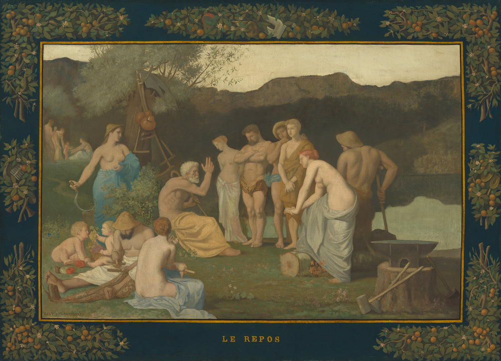 Repos - Pierre Puvis de Chavannes image 1 copie peinte à la main à l’huile