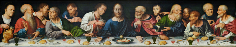 キリストの嘆きの祭壇画：最後の晩餐 - ヨース・ファン・クレーフ