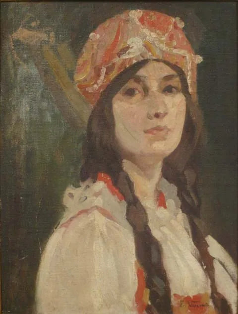 Retrato de moça - Eliseu Visconti image 1 copie de tableau peinte à la main