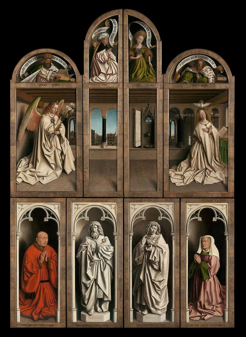 ブラインドの裏側。部屋の内側。 - ヤン・ヴァン・エイク

Source:
Revers des volets. Intérieur de Chambre. - Jan van Eyck
