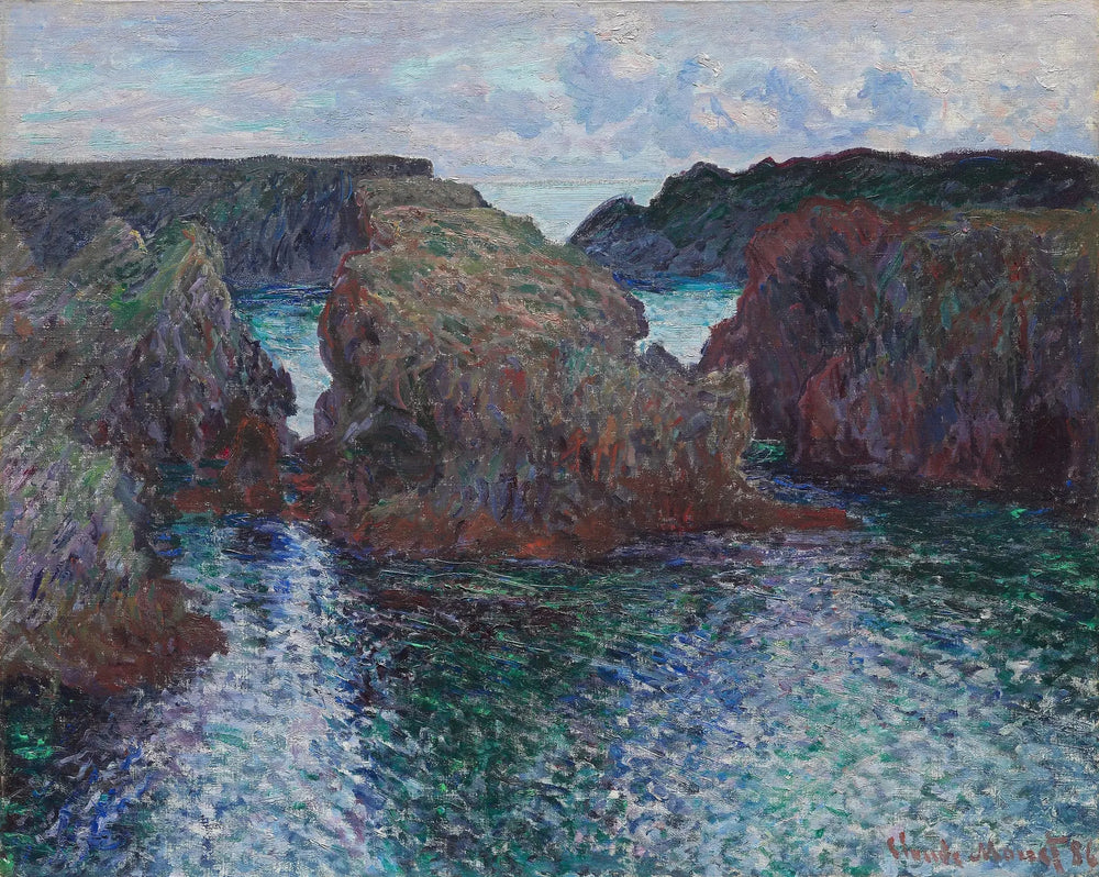 Roches à Port-Goulphar, à Belle-Île - Claude Monet image 1 copie de tableau peinte à la main