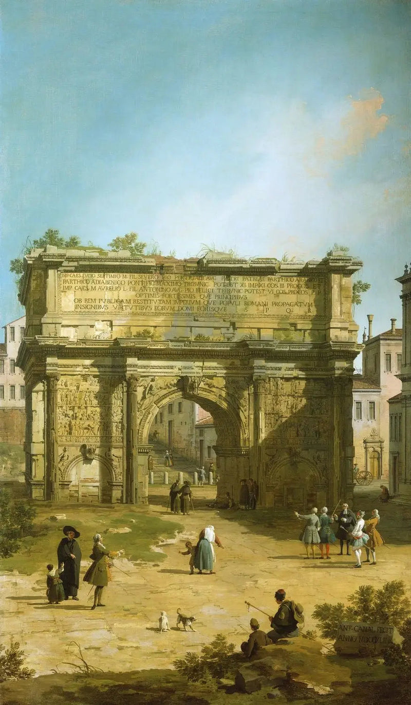 ローマ：セプティム・セヴェルスの凱旋門 - カナレット

Source:
Rome : l'Arc de Septime Sévère - Canaletto
