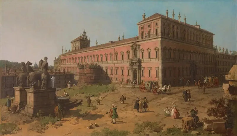 ローマ：クイリナーレ広場 - カナレット

Source:
Rome : la Piazza del Quirinale - Canaletto