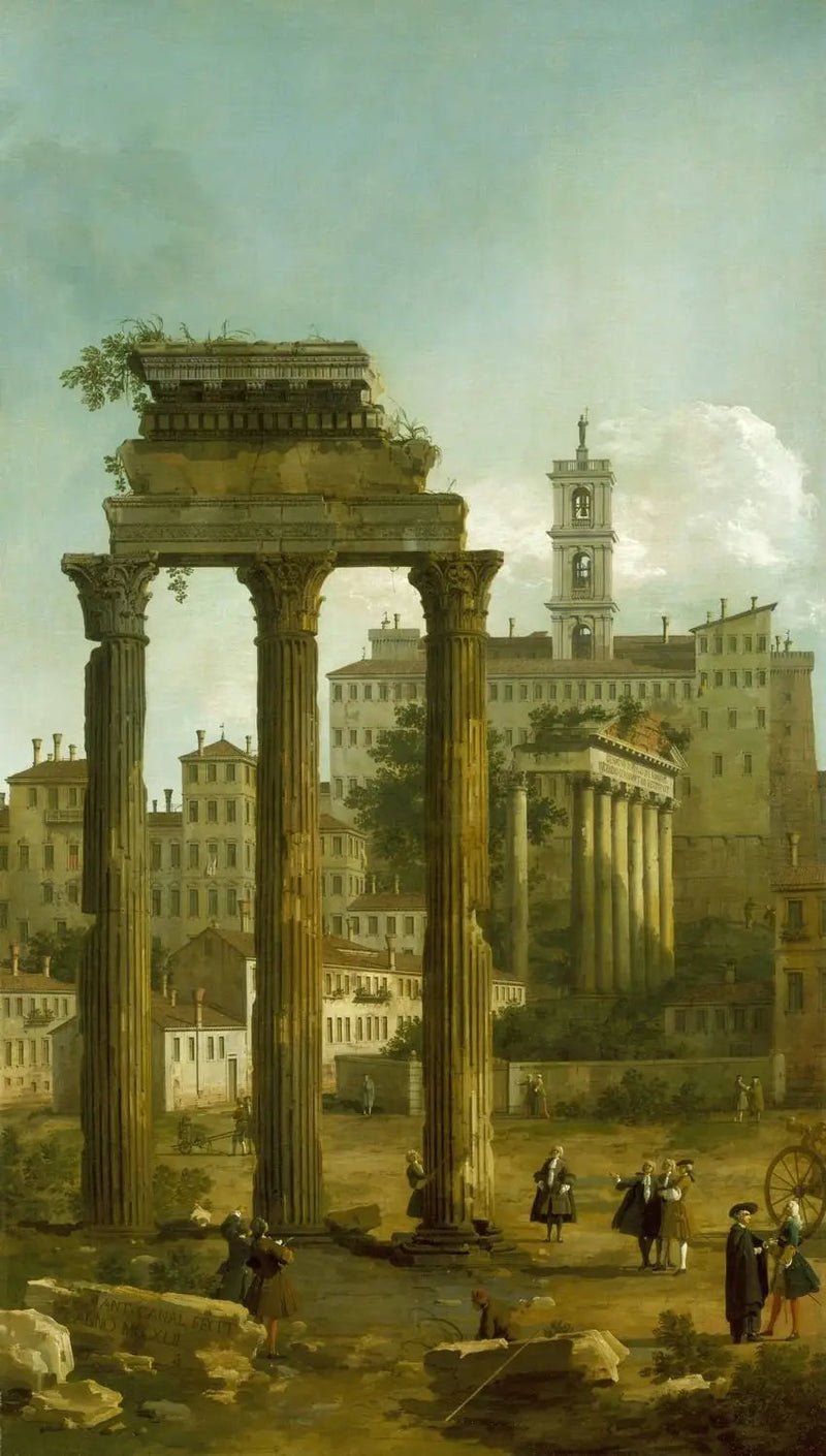 ローマ：フォルムの遺跡とカピトリーノを見渡す - カナレット

Source:
Rome : Ruines du Forum regardant vers le Capitole - Canaletto