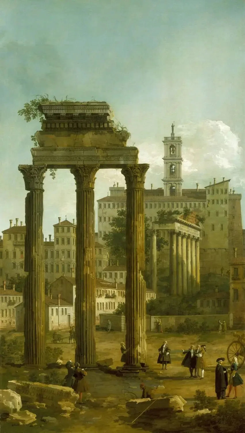 ローマ：フォルムの遺跡とカピトリーノを見渡す - カナレット

Source:
Rome : Ruines du Forum regardant vers le Capitole - Canaletto