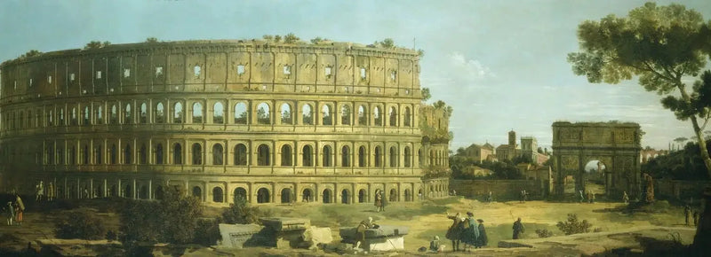 ローマ：コロッセオとコンスタンティヌスの凱旋門の眺め - カナレット

Source:
Rome : vue du Colisée et de l'Arc de Constantin - Canaletto