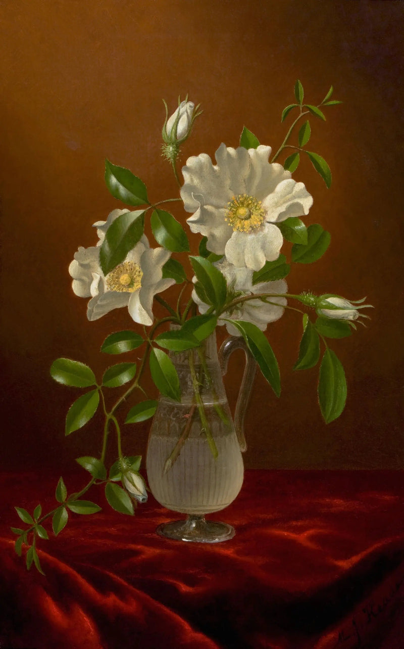ガラスの花瓶に入ったローズ・チェロキー - マーティン・ジョンソン・ヒード

Source:
Roses Cherokee dans un vase en verre - Martin Johnson Heade
