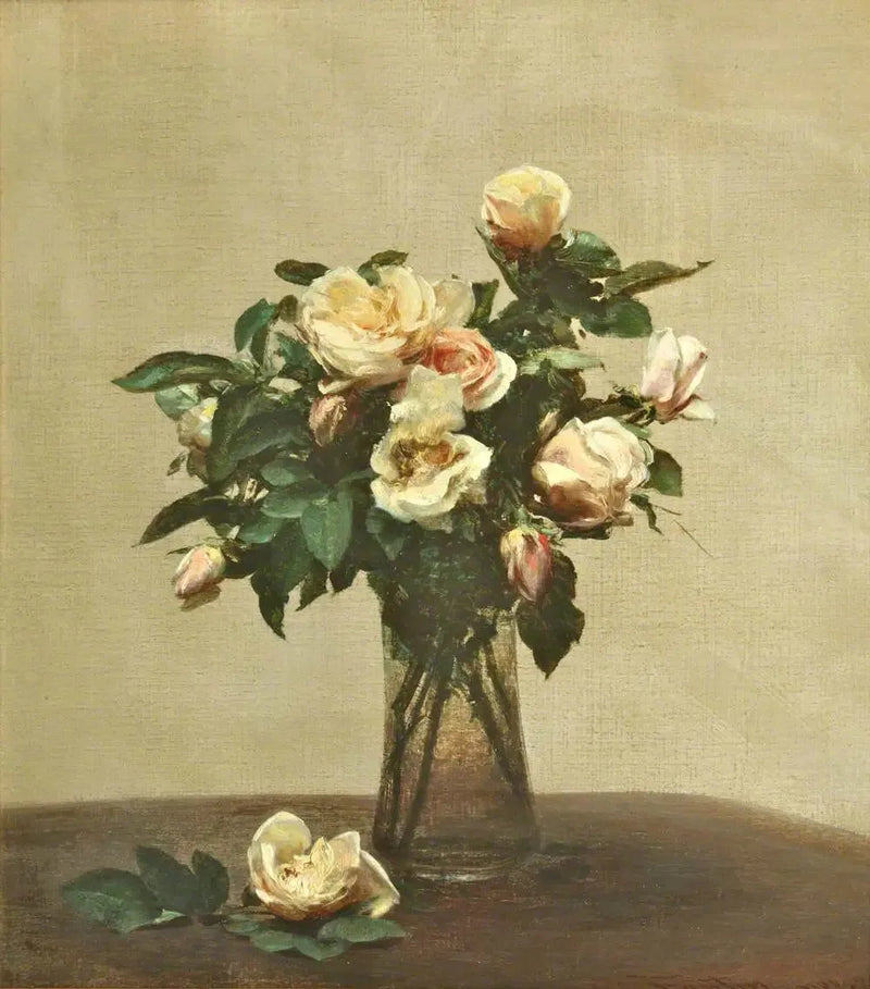 ガラスの花瓶のバラ - アンリ・ファンタン＝ラトゥール

Source:
Roses dans un vase en verre - Henri Fantin-Latour