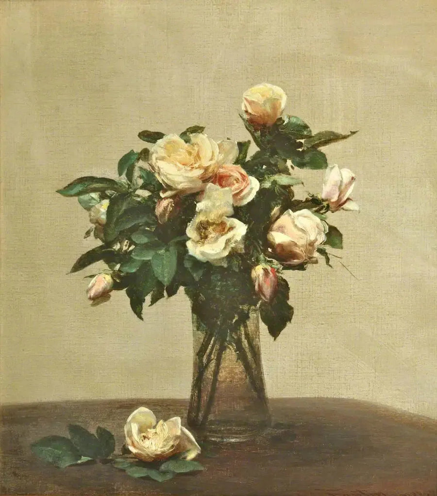 ガラスの花瓶のバラ - アンリ・ファンタン＝ラトゥール

Source:
Roses dans un vase en verre - Henri Fantin-Latour