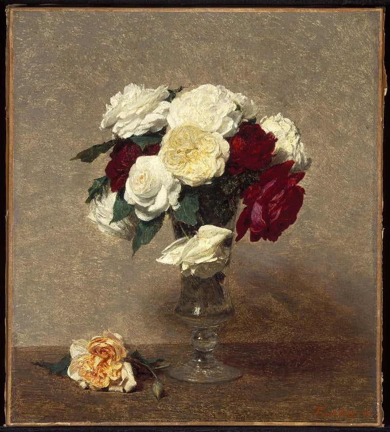ガラスの花瓶に入ったバラ - アンリ・ファンタン＝ラトゥール

Source:
Roses dans un vase en verre - Henri Fantin-Latour