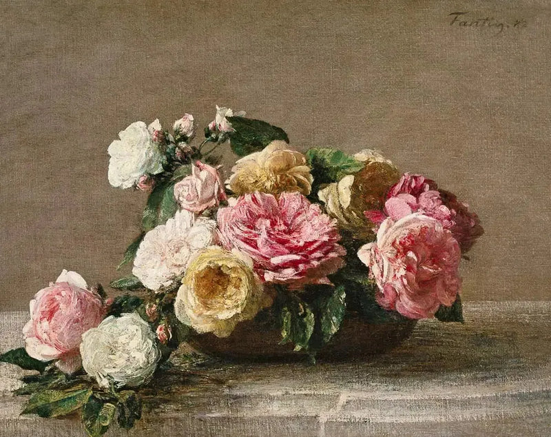 バラの花束を持つカップ - アンリ・ファンタン＝ラトゥール

Source:
Roses dans une coupe - Henri Fantin-Latour