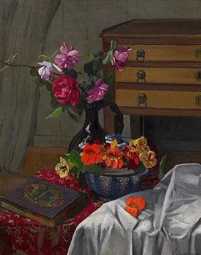 バラとフウセンカズラ。 - フェリックス・ヴァロトン

Source:
Roses et capucines. - Félix Vallotton