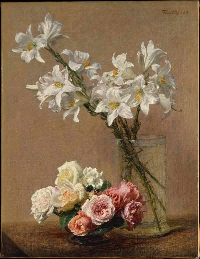 バラとユリ - アンリ・ファンタン＝ラトゥール

Source:
Roses et lys - Henri Fantin-Latour